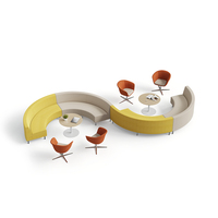 Modernes Modulares Sofa-Set mit Stoff- oder PU-Lederbezug, Hochdichter Schaumstoffpolsterung und Metallbeinen - Für Gewerbe, Büro, Lobby, Hotel und Wartebereiche
