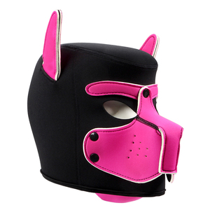 SM Restrian Dog Head Hood CBondage Leather Full Head Face Blinder Role Play Puppy Headgear MUQU MZ-005 Multi-Color - Product Image 3