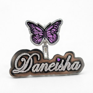Colgante de Mariposa Morada con Moissanita y Esmalte, Chapado en Rodio, Joyería Iced Out para Mujer, Colgante Hip Hop de Plata 925 - Product Image 1