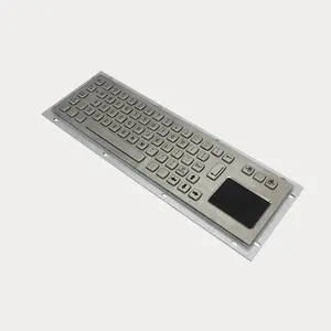 68发光键ce认证IP65防水工业电脑键盘信息亭金属背光键盘带触摸板