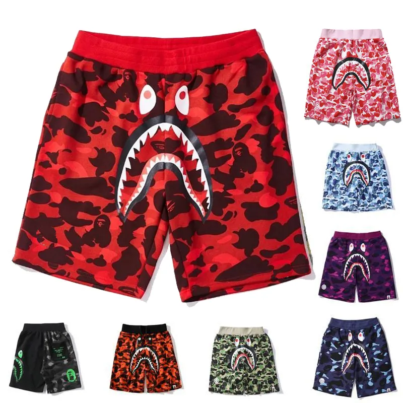 RT-Pantalones Cortos de Playa para Hombre, Shorts Reflectantes de Nailon con Estampado 3D de Camuflaje y Cabeza de Tiburón, Hip Hop, Novedad, 2024