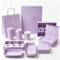 Ensemble d'emballages personnalisés portables pour plats à emporter, boîtes d'emballage imprimées avec logo doré, boîtes compartimentées de qualité alimentaire, boîtes bateau