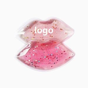 Best Selling Products 2025 Reusable Gel Beads Lip Shaped Cooling Ice Pack for Hot/Cold Compress with Glitter