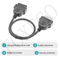 Conector Automotriz FOXECO de 14 Pines OBD1 a 16 Pines OBD2, Cable de 12V con Aislamiento de PVC y Núcleo de Cobre para Automóviles
