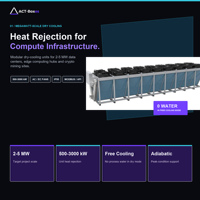 Refroidisseur sec ACT Mission Critical 2000 kW avec ventilateur redondant, PLC et HMI pour installations