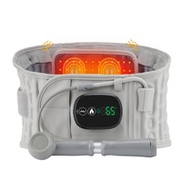Ceinture de soutien lombaire électrique chauffante et gonflable à commande filaire manuelle, avec massage par vibration, chaleur et lumière rouge