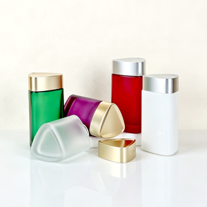 Bouteilles en verre dépoli personnalisées à large ouverture avec bouchon à vis pour emballage de capsules et pilules, épaisseur 1,8 mm - Product Image 6