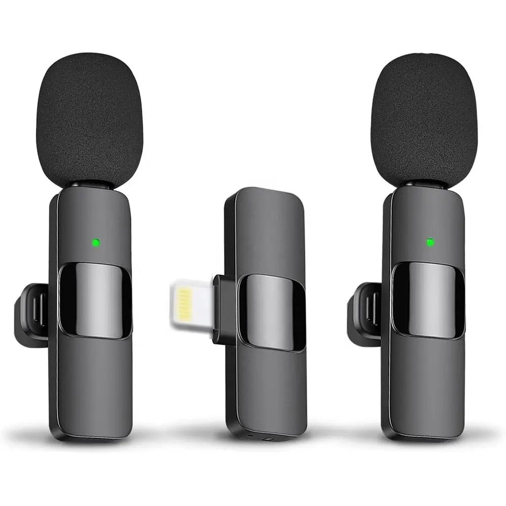 Mikrofon Lavalier nirkabel 2.4G, mikrofon profesional Tipe C K9 rekaman Studio untuk ponsel pintar Android