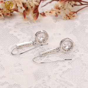 Minimalist Design Halo <b>Pendant</b> Earring 10K White <b>Gold</b> Lab Grown Diamond D Color VVS Clarity IGI Certified Custom for Gift - Product Image 3