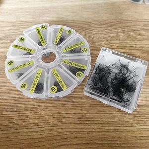 Premade 3D 4D 5D 6D Extensions de cils foncés doux Base pointue 14D Volume ventilateur paquet en vrac CC Curl vison PBT matériel ventilateurs préfabriqués - Product Image 6