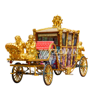 Calèche royale électrique de luxe populaire avec sculpture pour mariage, calèche de mariage royale noire - Product Image 3
