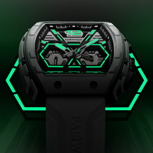 Fairwhale New Luxury Multi-Hand Skeleton Calendar Watches Men Not <strong>Automatic</strong> <strong>Chronograph</strong> Rubber Strap Waterproof Quartz Watch - Product Image 2