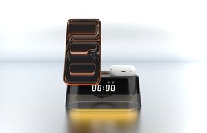 Reloj Despertador Digital OEM/ODM con Carga Rápida 3 en 1, <span class=keywords><strong>Cargador</strong></span> Inalámbrico y Luz Nocturna para Hogar y Oficina - Product Image 2