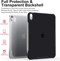 Étui pour tablette en fibre de carbone mat anti-pliage, coque de protection transparente antichoc pour iPad Pro 11, iPad Air 4 Air 5, iPad 10.2, iPad