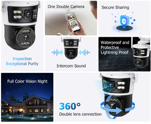 Caméra de vidéosurveillance extérieure WiFi Vision nocturne audio bidirectionnelle IP66 étanche 10x Zoom surveillance de sécurité carte mémoire stockage en nuage CMOS - Product Image 3