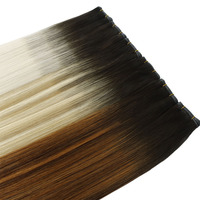 Extensiones de Cabello Humano Virgen Chino de Doble Trama, Varios Colores, Tejido a Máquina, Venta al Por Mayor del Fabricante