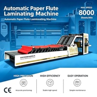 Laminoir à flûtes entièrement automatique haute vitesse pour carton ondulé, machine de lamination lithographique pour la fabrication de boîtes en carton, certifié CE