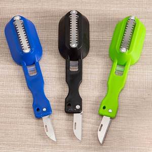 Cepillo para Pescado de Plástico y Acero Inoxidable, Raspador de Escamas de Pescado de Eliminación Rápida, Herramienta Ecológica para Cocina - Product Image 5