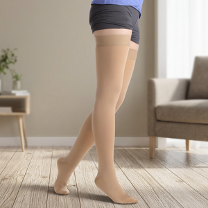 Allbest Bas de contention pour femme, tricotés respirants en Spandex/Nylon, au-dessus du genou, à bout fermé, motif uni - Product Image 3