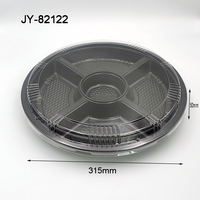 JY-82122 Umweltfreundliche PP Einweg-Plastik Geprägte Sushi-Takeaway-Box Runder Grüner Lebensmittelbehälter