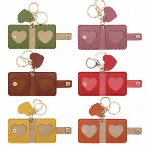 Mini album photo en cuir personnalisable avec logo, porte-clés pendentif pour couple, portable - Product Image 1