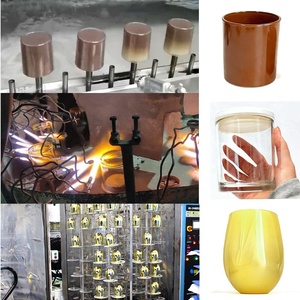 <span class=keywords><strong>Portacandele</strong></span> <span class=keywords><strong>in</strong></span> <span class=keywords><strong>Vetro</strong></span> Trasparente Rosso e Blu, Lussuoso e Rotondo, per Ristoranti, Inciso e Scintillante, Ideale per Caminetti - Product Image 5