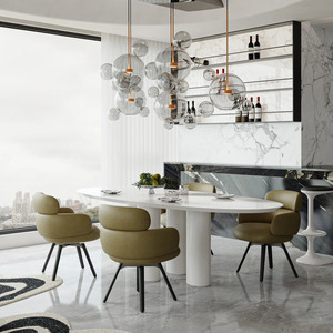Hiện đại đô thị Ý phong cách xoay bàn ăn và ghế ánh sáng sang trọng kim loại giải trí đồ nội thất nhà cho khách sạn hoặc căn hộ - Product Image 4
