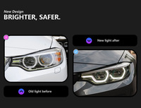 Kit de phares LED DRL blanc et jaune commutable pour BMW Série 4 F32 F33 F36 M3 F80 M4 F82, feux avant Angel Eye bicolores