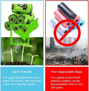 ถุงเก็บอุจจาระสุนัข Huamaohengchun แบบม้วน ทนทานต่อการฉีกขาด สำหรับทำความสะอาดของเสียสุนัข พาลูกสุนัขเดินเล่น และการเดินทาง (สีเขียว) - Product Image 6