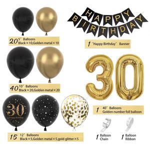 พวงลูกโป่งยางโครเมี่ยมสีดำสีทองสำหรับงานเลี้ยงวันเกิดงานแต่งงานงานสำเร็จการศึกษา - Product Image 6