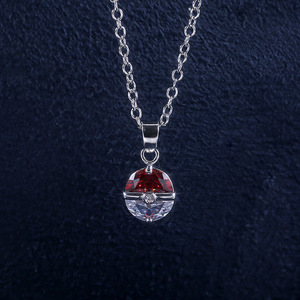 Collana con ciondolo a forma di palla bianca e rossa della serie Elf, grazioso gioiello a catena corta con cartoni animati per donna - Product Image 3