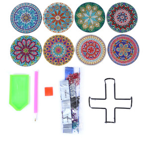 Sous-verres de <span class=keywords><strong>peinture</strong></span> en diamant avec support, 8 pièces, kits de <span class=keywords><strong>peinture</strong></span> en diamant pour adultes et enfants, fournitures d'artisanat d'art - Product Image 2