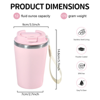 Mug en acier inoxydable classique de 380 ml avec logo personnalisé, mug à café à double paroi isolé avec extérieur en plastique