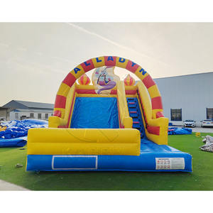 Playground Park Big Bouncer Inflatable Jumping Castle Combo 8-meter Long Cartoon Inflatable Wet and Dry Slide for Kids - Product Image 1
