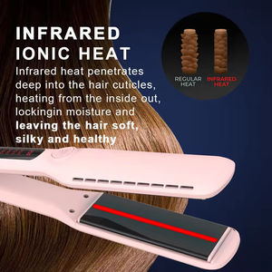 RUCHA Salon professionnel – <span class=keywords><strong>Fer</strong></span> à <span class=keywords><strong>lisser</strong></span> amélioré avec écran LCD, chauffage rapide par PTC, lisseur pour cheveux portable - Product Image 3