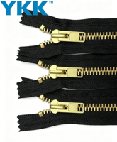 Haute qualité 10 #   Fermeture éclair métallique dorée en cuivre DA à verrouillage automatique avec fermeture éclair en laiton et nylon pour vestes matelassées, sacs et vêtements