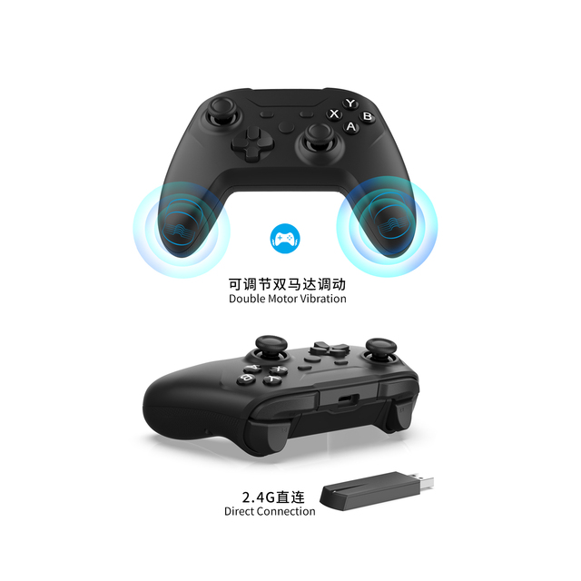 Honcam  Pro Controller Hall Effect Joystick No Dfriting Dual Vibration Remappable Rear Buttons Gyro for Nintendo