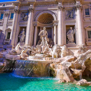 Personalizado decoración del jardín al aire libre famoso gran piedra blanca <span class=keywords><strong>de</strong></span> mármol <span class=keywords><strong>Trevi</strong></span> fuente para venta - Product Image 2