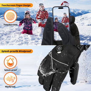 Guantes calefactores eléctricos para invierno, guantes calefactables para esquí, para acampar, pescar, cazar, motocicleta, impermeable, dedo dividido - Product Image 4
