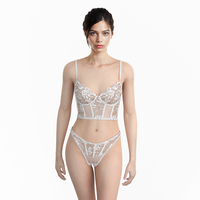 Groothandel Korset Beha & Korte Sets Doorzichtig Borduurwerk Mode Sexy Kant Lingerie Fabrikant Jumpsuits