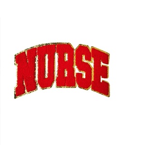 OEM Children T-Shirt <strong>Hoodie</strong> Twill Fabric Chenille Sequin Patches Checked Bow Iron-On 10 Inches <strong>Girly</strong> Style Nurse Patch - Product Image 5