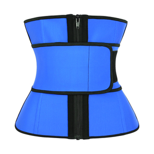 Zanzenanbin — <span class=keywords><strong>ceinture</strong></span> d'exercice à trois couches, fermeture éclair, pour femmes, Latex bleu, entraîneur de <span class=keywords><strong>taille</strong></span> - Product Image 1