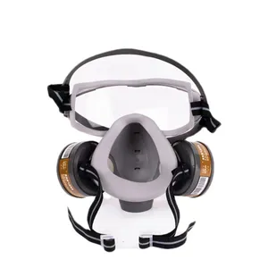 8201 Face Mask Silicone Half Respiratory Mask With Safety Goggles Paint Spray Industrial Safety Work Protective Anti Gas