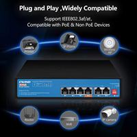 Switch PoE OEM de 4, 8, 16, 24 Puertos 10/100M, Switch Ethernet de Fibra Óptica No Administrado con PoE, Compatible con IEEE 802.3af/at, Apto para CCTV