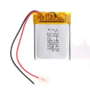 hot sale Small rechargeable Lipo battery 401430 3.7V 120 mAh Li-polymer battery with wires for electric toys