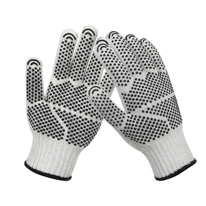 7G elastik bilek manşet İki taraflı PVC noktalı dize örgü Polycotton dokulu eldivenler karşı sıyrıklar ve çizikler - Product Image 1