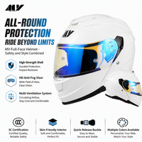 Casques de moto certifiés ECE22.06 DOT FMVSS218, visière double, coques légères en ABS, doublures amovibles et lavables