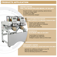 SIVLM2H Machine à broder automatique à deux têtes pour ordinateur broderie plate pour usage domestique chapeaux t-shirts nouveau roulement 1200 tr/min
