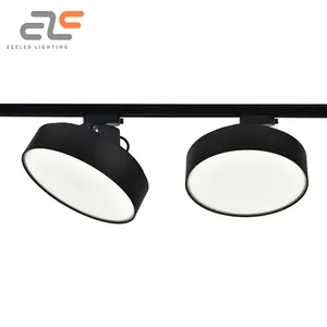 EZELED Contracted Round Black White Surface Mounted Lighting Track Home 24W 36W Track LED Lamp
