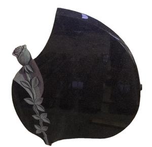 รูปปั้นหินแกรนิตสีดำธรรมชาติแกะสลักด้วยมือสำหรับสุสานดีไซน์รูปหัวใจรูปปั้นนางฟ้า - Product Image 5